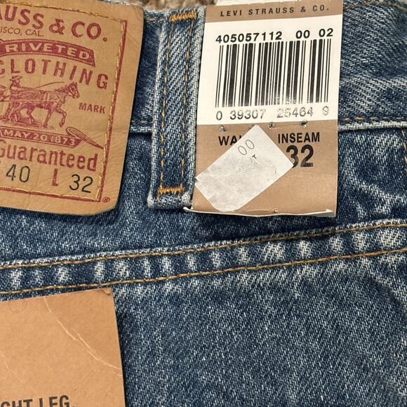 Vintage Levi's 505 Regular Fit Straight Leg 40x32 NOS Red Tab Medium Blue NWT - Picture 9 of 11